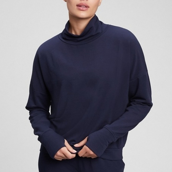 GAP Cloud Light Women's Navy Turtleneck Sweatshirt-Size S -NWT - Picture 1 of 6